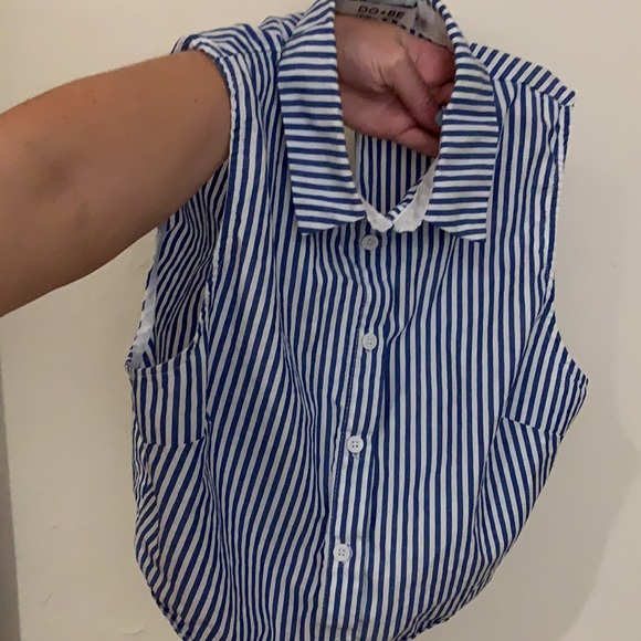 Blue and white stripe crop top - Picture 5 of 5
